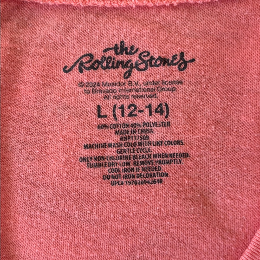 • women’s rolling stones coral tee | l • - Picture 4 of 5